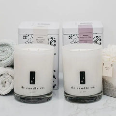 Luxury Belgian Linen & White Tea Luxury 2-Wick Soy Candle Gift Set